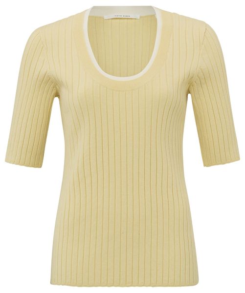 Yaya Fitted half sleeve sweater - yellow (40925)