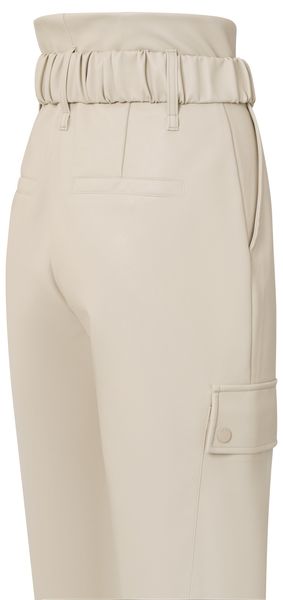 Yaya Faux leather cargo pants - beige (44501)