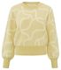 Yaya Jacquard knit sweater with crew neck - yellow (409251)