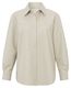 Yaya Imitation leather blouse with collar - beige (44501)