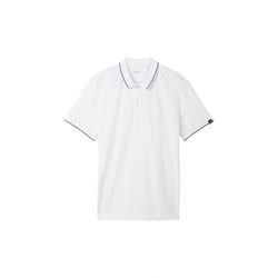 Tom Tailor Denim Poloshirt mit Allover-Print - weiß (34995)