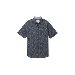 Tom Tailor printed cotton linen shirt - blue (34728)