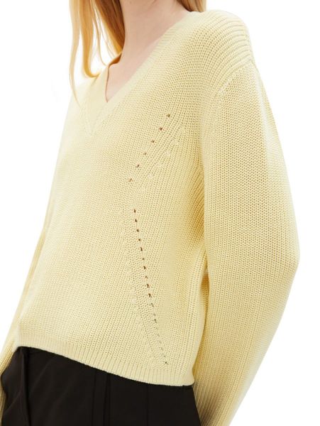 Tom Tailor Denim Knitted sweater with textured mix - yellow (34585)