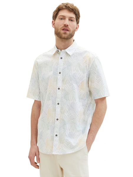 Tom Tailor Kurzarmhemd mit Print - weiß (35093)