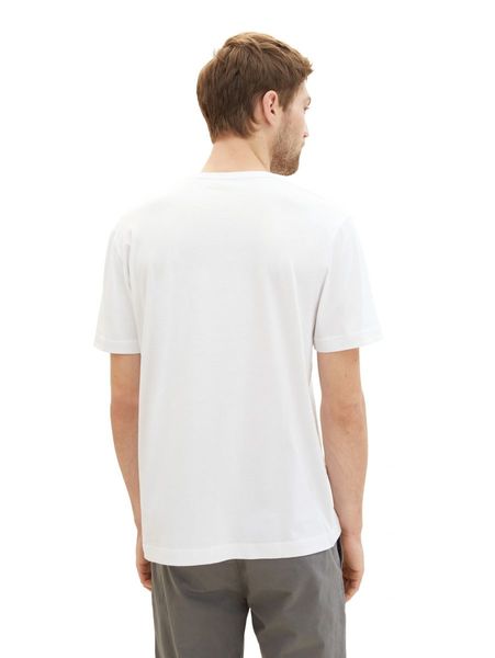 Tom Tailor Basic T-Shirt mit Logo Print - weiß (20000)