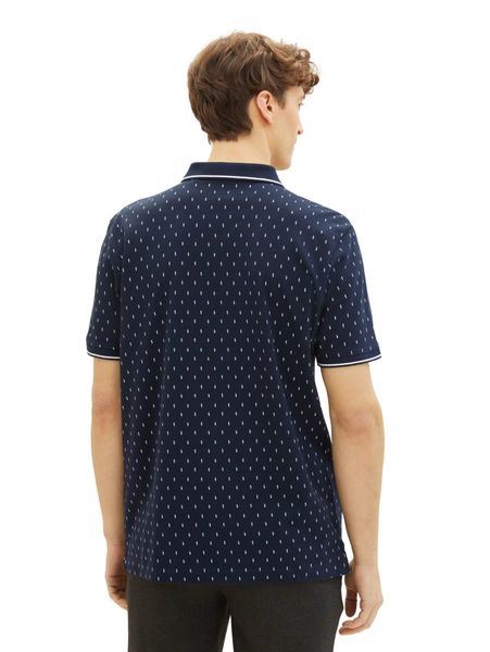 Tom Tailor Denim Poloshirt mit Allover-Print - blau (34994)