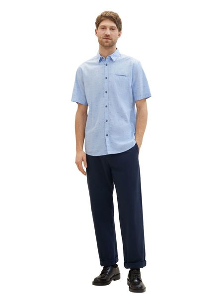 Tom Tailor Short-sleeved shirt with a print - blue (34714)