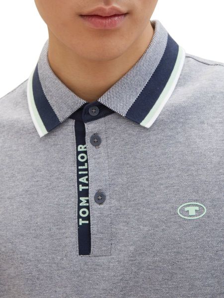 Tom Tailor Polo shirt with a piqué texture - blue (24571)