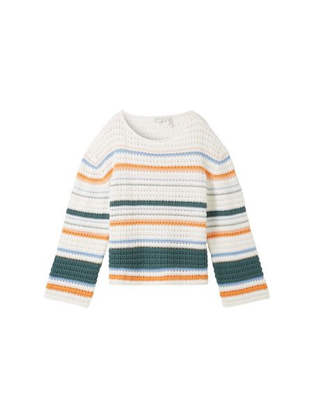 Tom Tailor Knit pullover structured - orange/green (34855)
