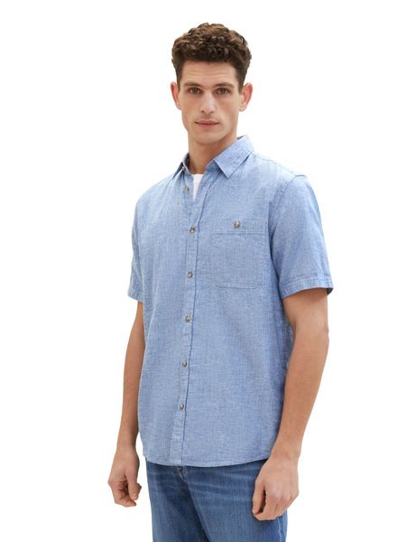 Tom Tailor Regular short-sleeved shirt - blue (34922)