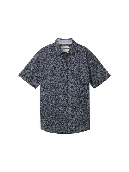 Tom Tailor Shirt with linen - blue (34728)