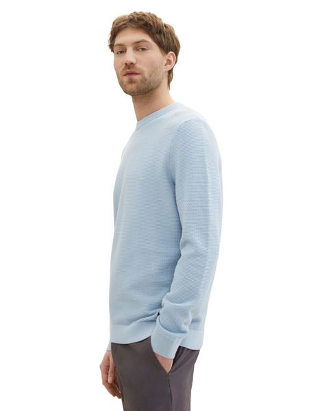 Tom Tailor Pull en tricot structuré  - bleu (15159)