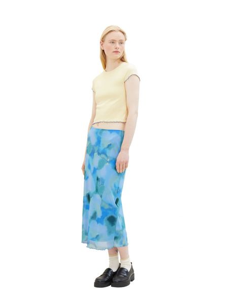 Tom Tailor Denim Midi skirt with recycled polyester - blue (34598)