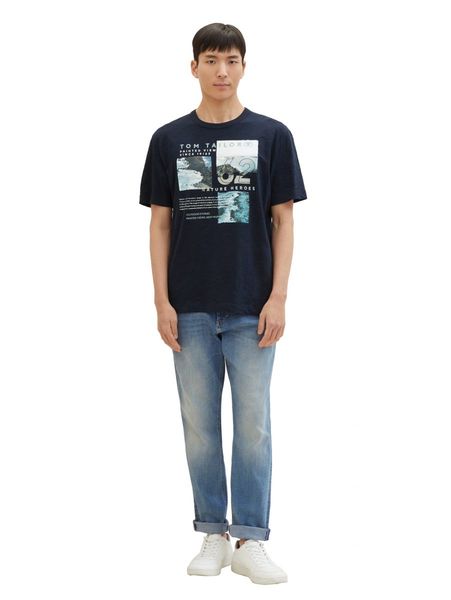 Tom Tailor T-Shirt mit Print - blau (10668)