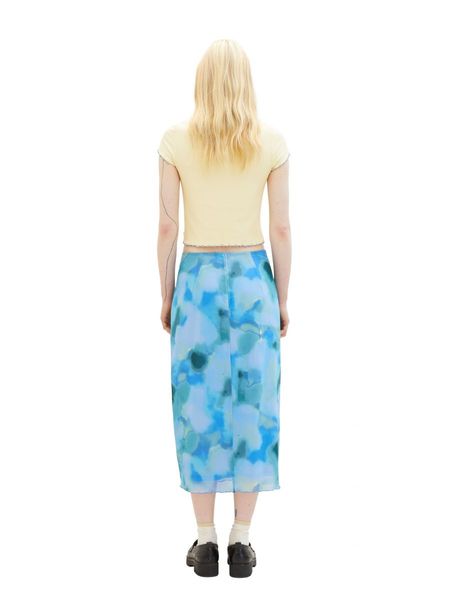 Tom Tailor Denim Midi skirt with recycled polyester - blue (34598)