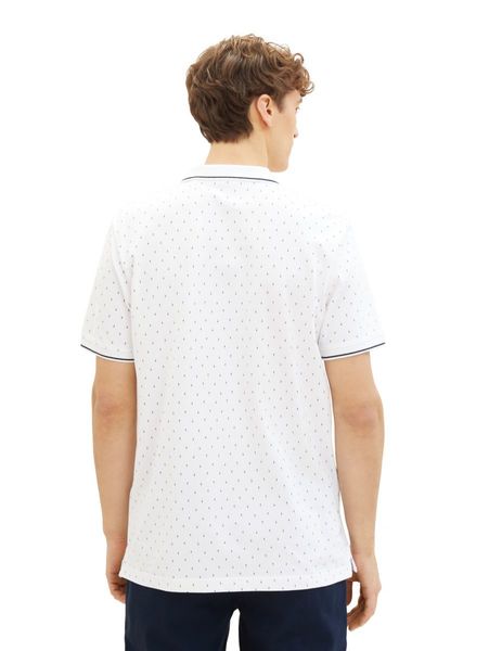 Tom Tailor Denim Polo shirt with all-over print - white (34995)