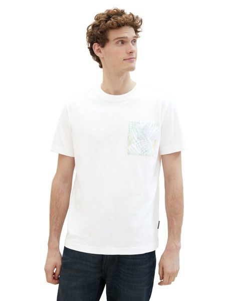 Tom Tailor T-Shirt mit Print Detail - weiß (20000)