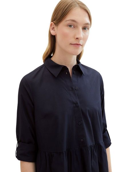 Tom Tailor Robe-chemise avec TENCEL(TM) Lyocell - bleu (10668)