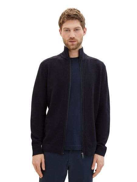 Tom Tailor Structured knit jacket - blue (13160)