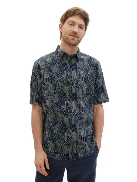 Tom Tailor Kurzarmhemd mit Print - blau (35095)