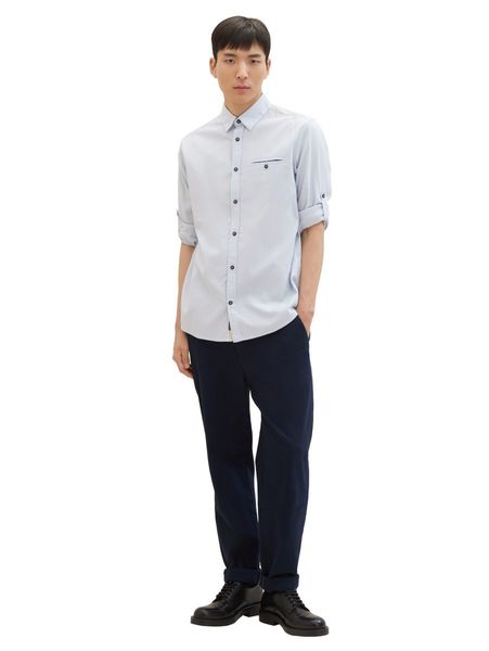 Tom Tailor Shirt with structure - blue (34703)