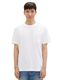 Tom Tailor Basic T-Shirt in Melange Optik - weiß (20000)