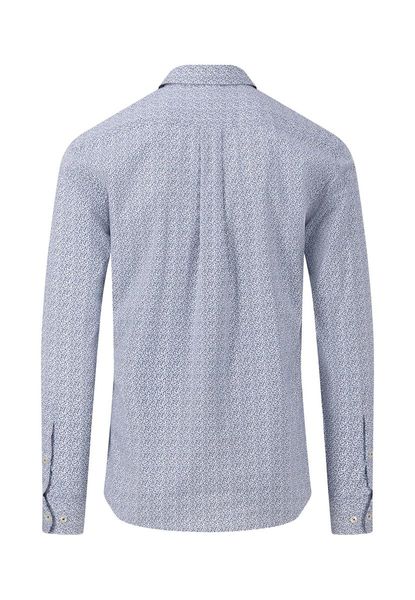 Fynch Hatton Cotton shirt with Kent collar - black/blue (680)