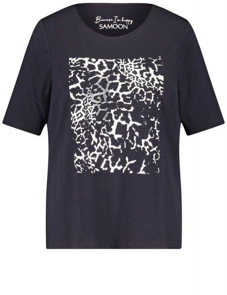 Samoon T-shirt with front print - blue (08102)