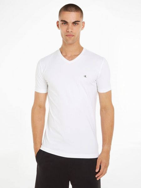 Calvin Klein Jeans T-Shirt V-Ausschnitt - weiß (YAF)