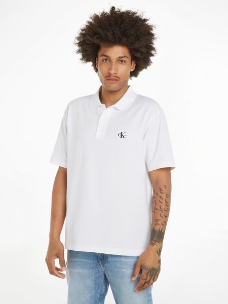 Calvin Klein Jeans Polo mit Struktur - weiß (YAF)