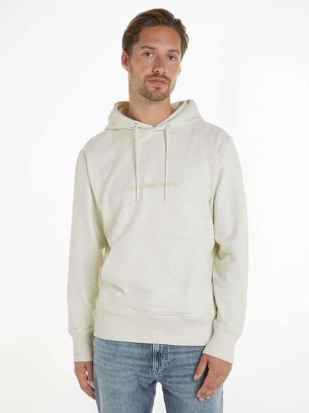 Calvin Klein Jeans Hoodie avec logo et dos en éponge - blanc (CGA)