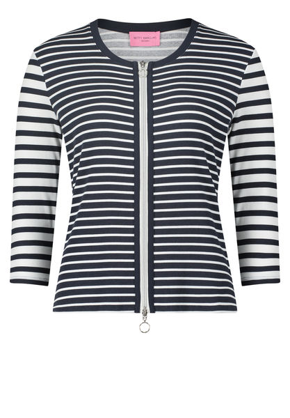 So Cosy Shirt jacket with a ribbed structure - white/blue (8812)