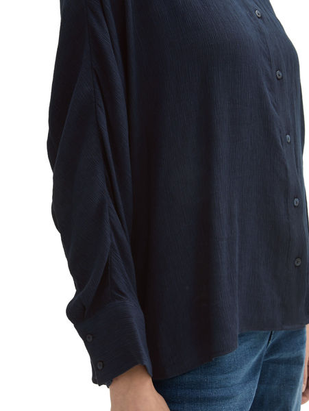 Blouse En Popeline Avec Manches Ballon - Noir/motif - FEMME | H&M FR