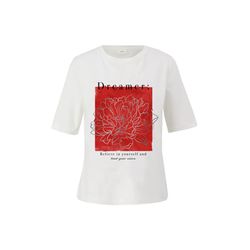 s.Oliver Black Label T-shirt avec imprimé sur le devant - blanc (02D2)