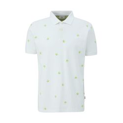s.Oliver Red Label Polo shirt with all-over print and contrasting details - white/green (01A3)