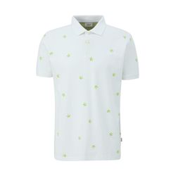 s.Oliver Red Label Polo avec impression all-over et détails contrastés - blanc/vert (01A3)