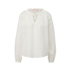 Q/S designed by Loose-fitting blouse with eyelet embroidery - white (0200)
