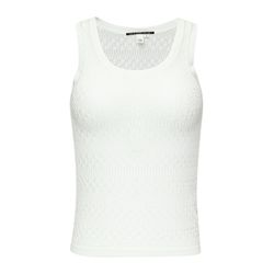 Q/S designed by Fine knit top with ajour pattern  - white (0200)