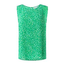 comma Sleeveless blouse with all-over print - green (73B6)