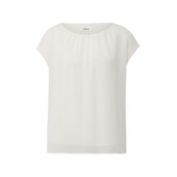 s.Oliver Black Label Chiffon blouse with gathers - white (0200)