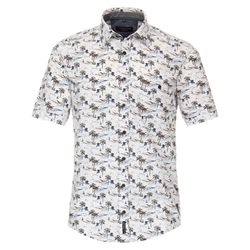 Casamoda Casual shirt with palm trees - blue (100)