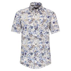 Casamoda Short-sleeved shirt with floral pattern - blue (100)