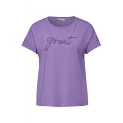 Street One T-shirt with wording - purple (25840)