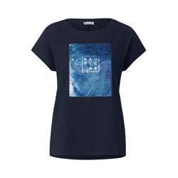 Street One T-shirt with print patch - blue (31238)