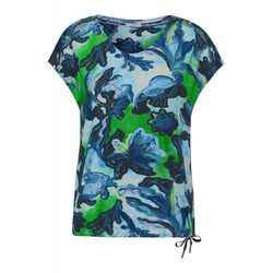 Cecil Print T-shirt with cut-out - blue (33474)