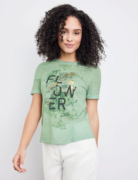 Gerry Weber Edition T-shirt avec inscription imprimée - vert (50948)