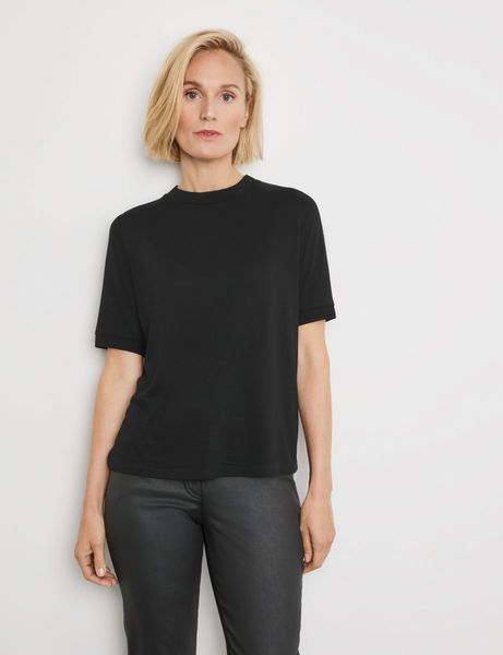 Gerry Weber Edition Casual top with mid-length sleeves and rib knit details  - black (11000)