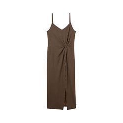 Tom Tailor Denim Midi dress with knot details and a slit - black (35365)