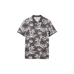 Tom Tailor Denim Polo shirt with all-over print - gray (35502)