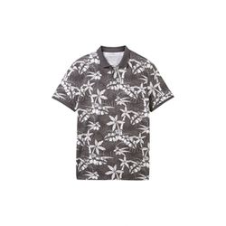 Tom Tailor Denim Poloshirt mit Allover-Print - grau (35502)